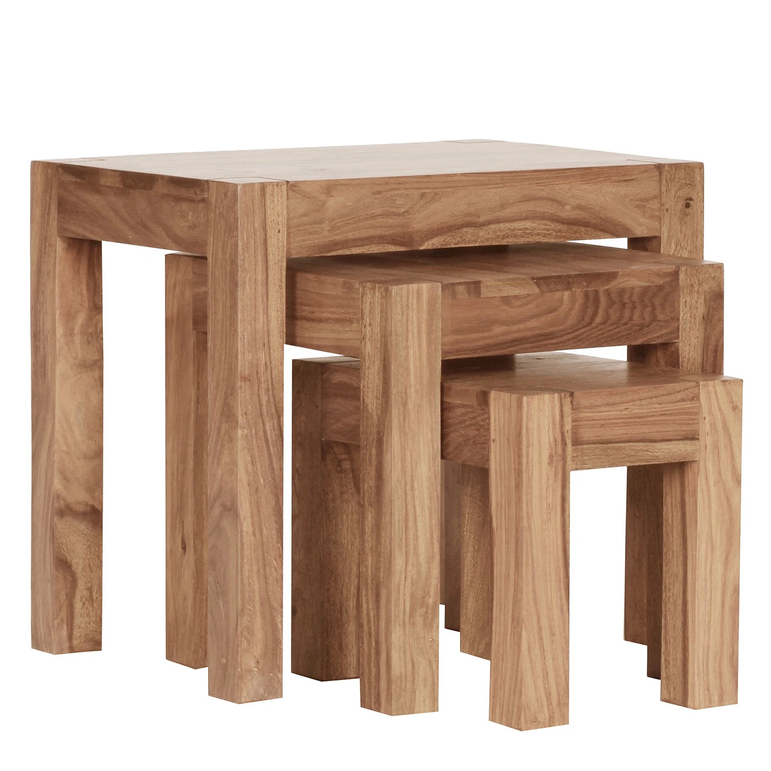 Naturoo Beistelltisch-Set Woodfin aus massiver Akazie