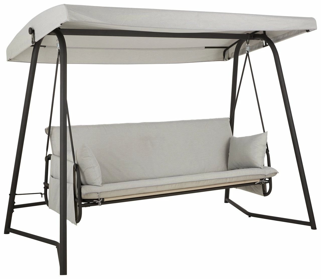 Ambia Hollywoodschaukel AVILA in Grau mit schwarzem Gestell